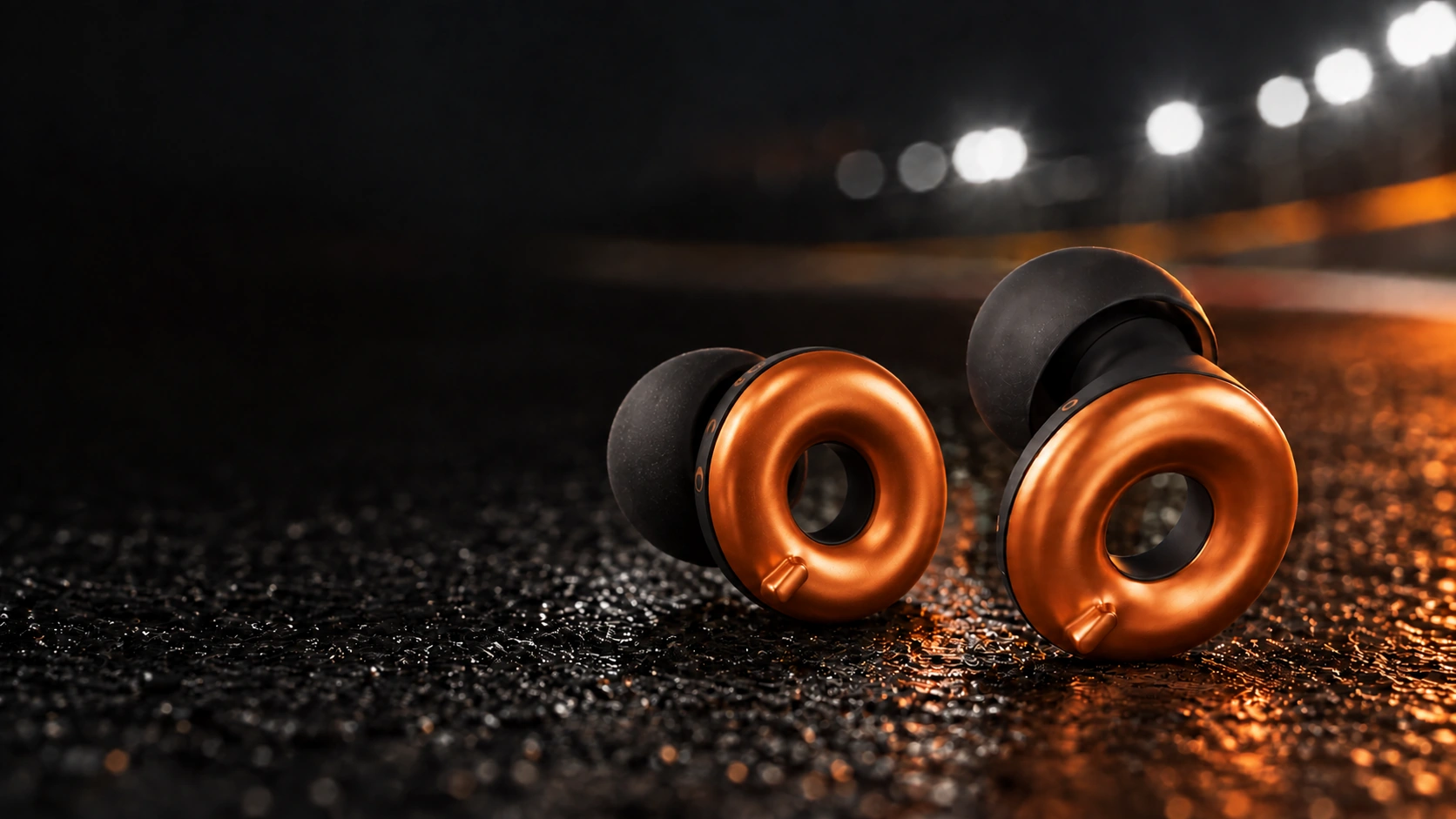 Loop earplugs beside the track